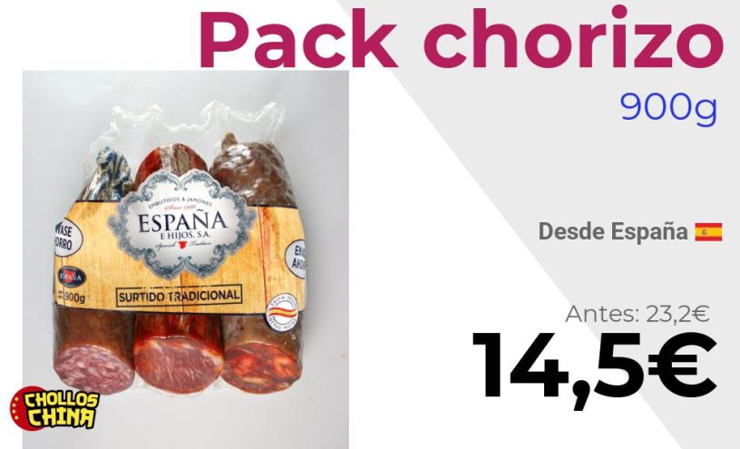 Pack ahorro chorizo y lomo España por 14,5€