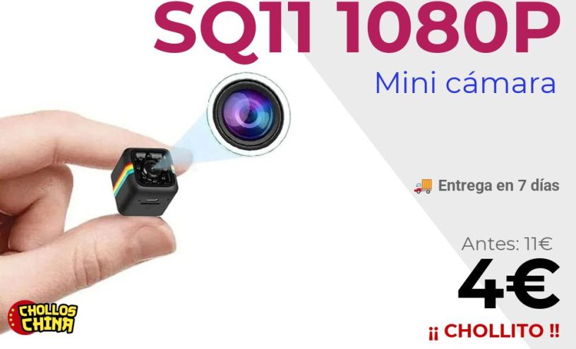 Mini cámara de acción SQ11 1080p por 4€