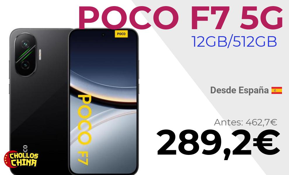 POCO F7 5G 12GB/512GB por 289,2€