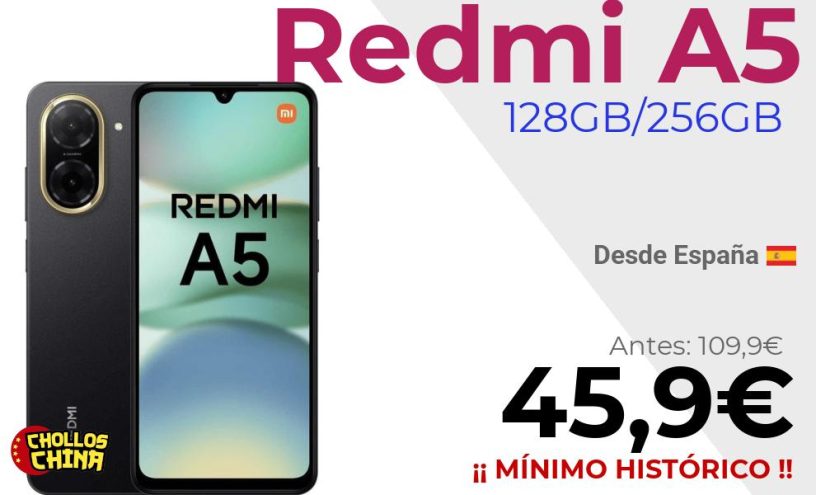 Redmi A5 128GB/256GB por 45,9€