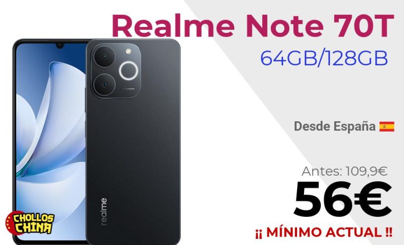 Realme Note 70T 64GB/128GB por 56€
