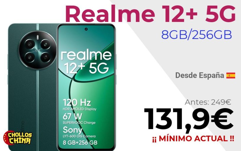 Realme 12+ 5G 256GB por 131,9€