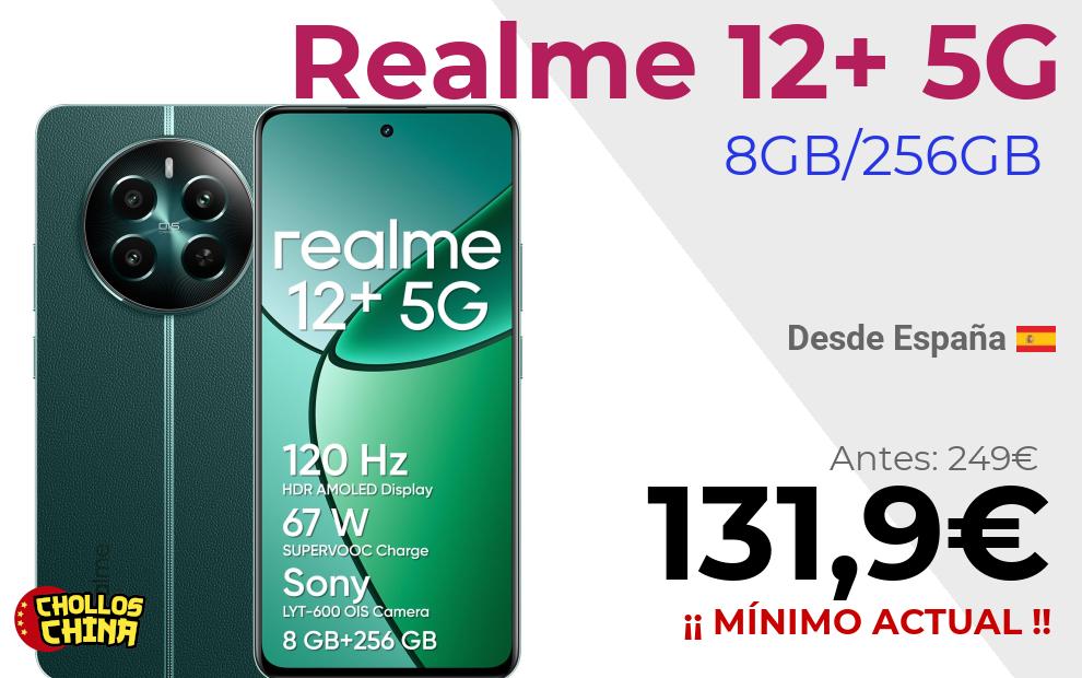 Realme 12+ 5G 256GB por 131,9€