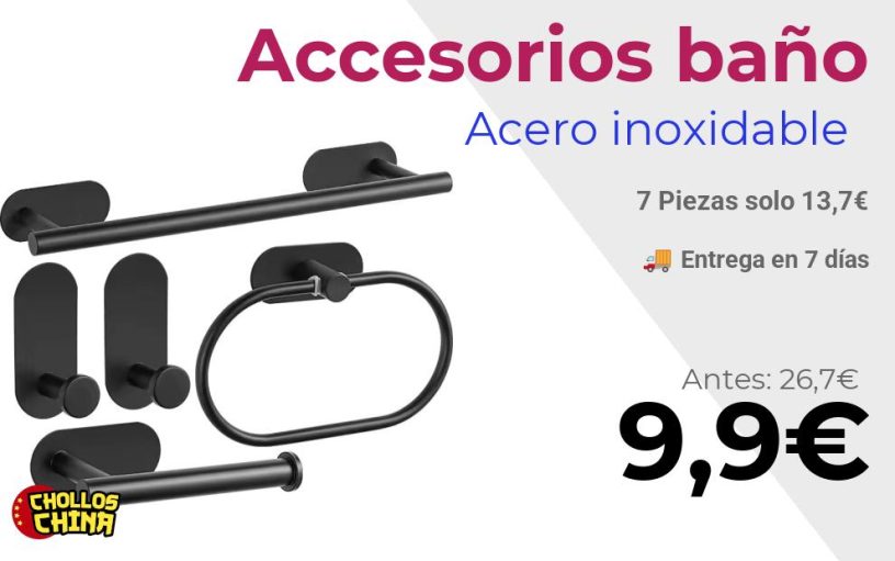 Juego de accesorios de baño acero inoxidable por 9,9€