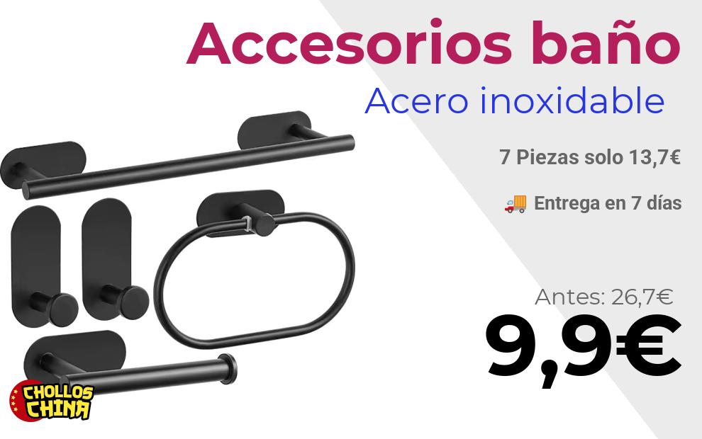 Juego de accesorios de baño acero inoxidable por 9,9€