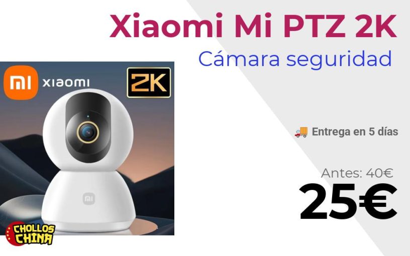 Cámara de seguridad Xiaomi Mi PTZ 2K por 25€