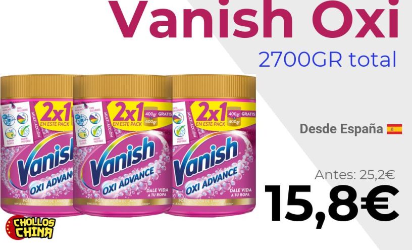 Pack de 3 quitamanchas Vanish Oxi por 15,8€