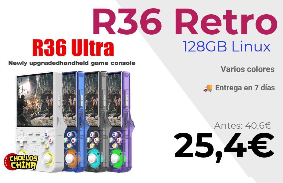 Consola portátil retro R36 128GB por 25,4€