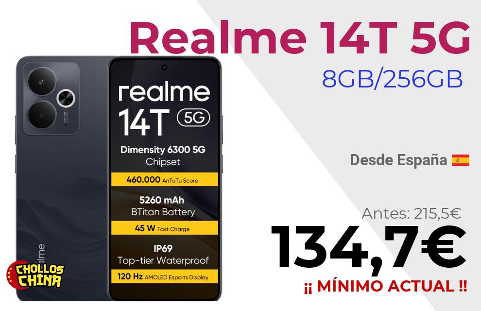Realme 14T 5G 8GB/256GB por 134,7€