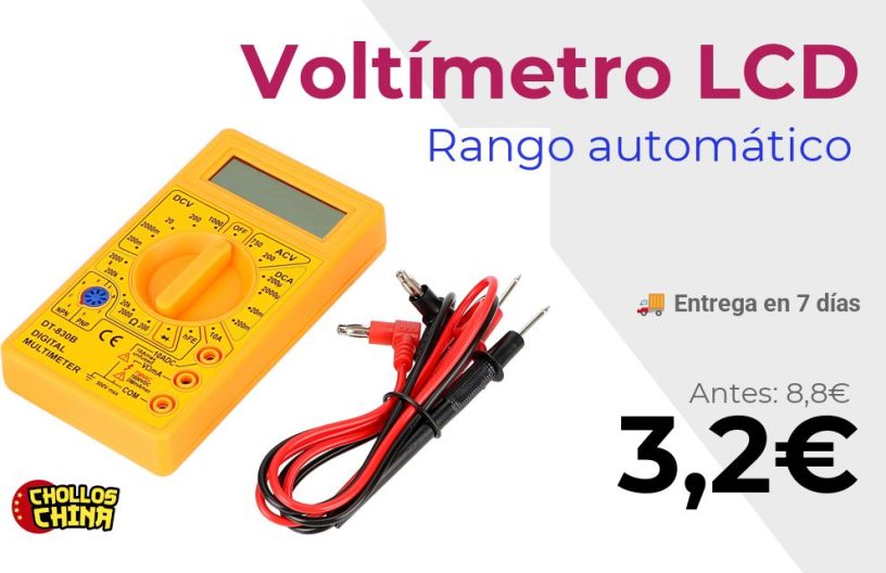 Voltímetro digital LCD por 3,2€