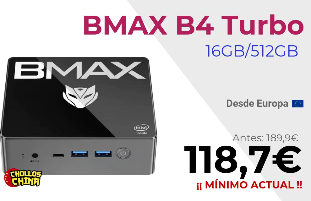 Mini PC BMAX B4 Turbo 16GB/512GB por 118,7€