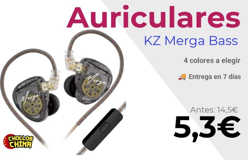 Auriculares deportivos KZ Merga Bass por 5,3€