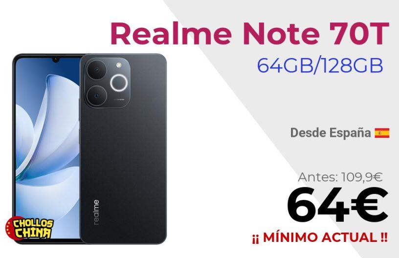 Realme Note 70T 64GB/128GB por 64€