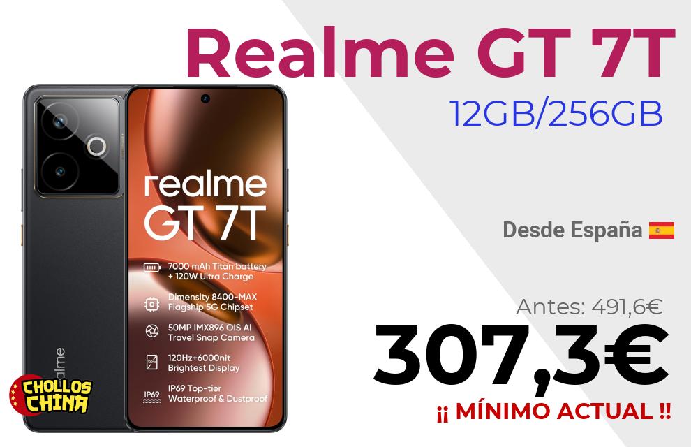 Realme GT 7T 12GB/256GB por 307,3€