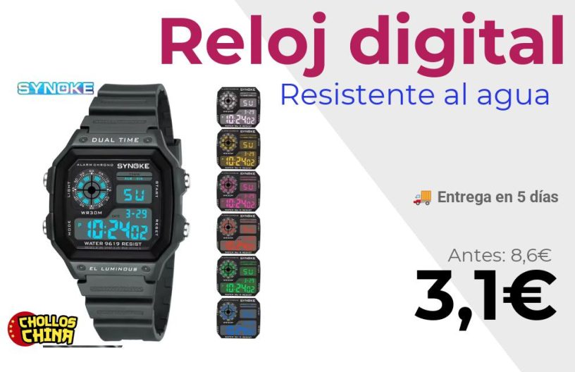 Reloj digital multifunción SYNOKE por 3,1€