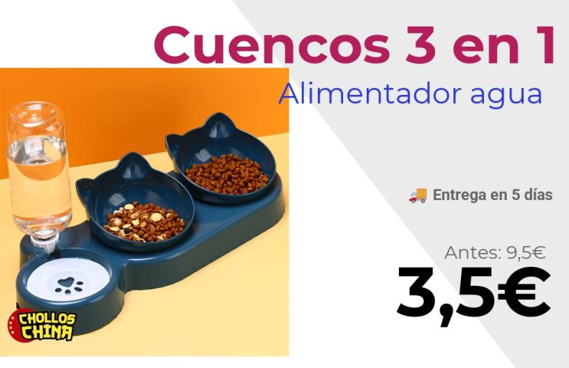 Cuencos para mascotas con alimentador por 3,5€