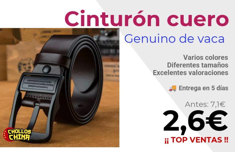 Cinturón de cuero de vaca para hombre por 2,6€