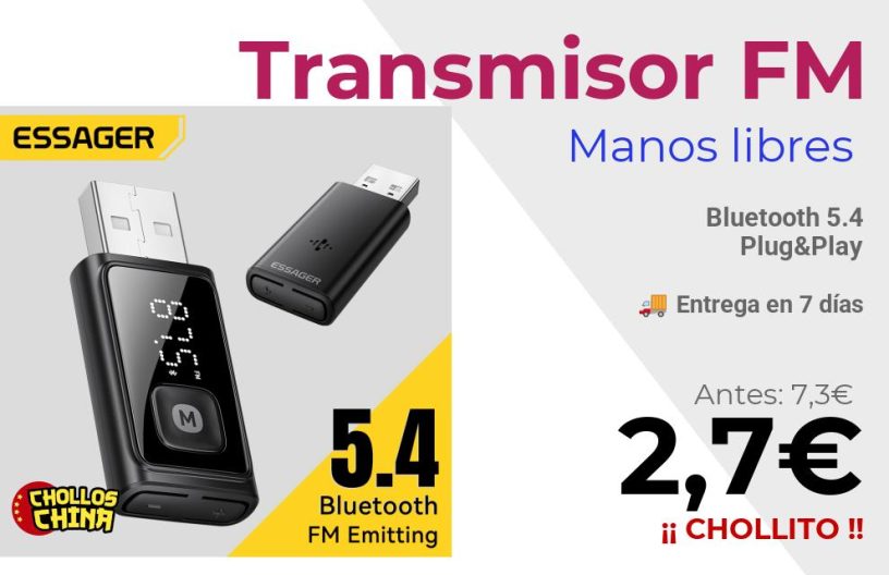 Transmisor FM y manos libres por 2,7€