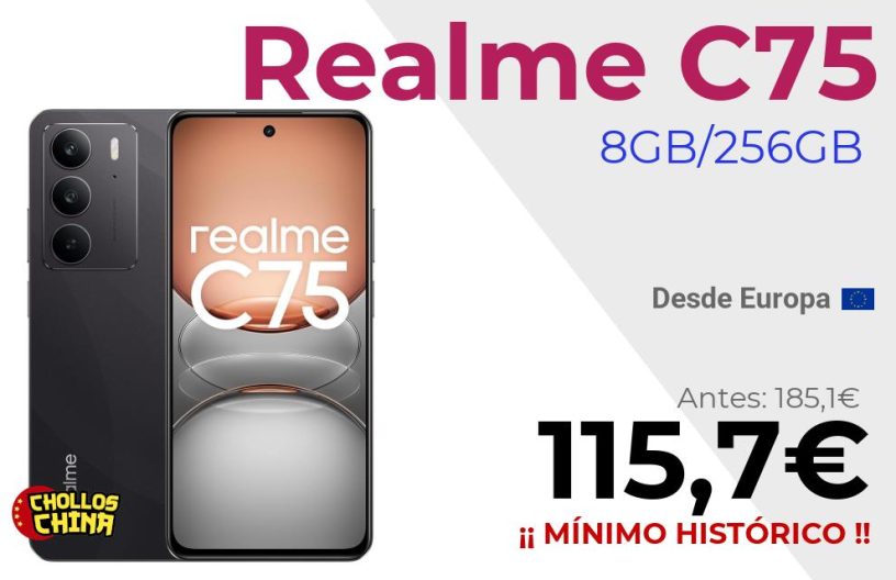 Realme C75 8GB/256GB 50MP 5828mAh por 115,7€