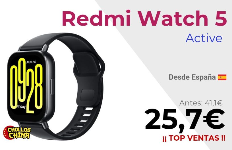 Reloj inteligente Redmi Watch 5 Active por 25,7€