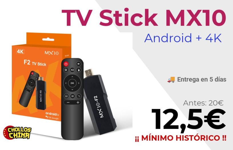 TV Box Android MX10 F2 1GB 8GB por 12,5€