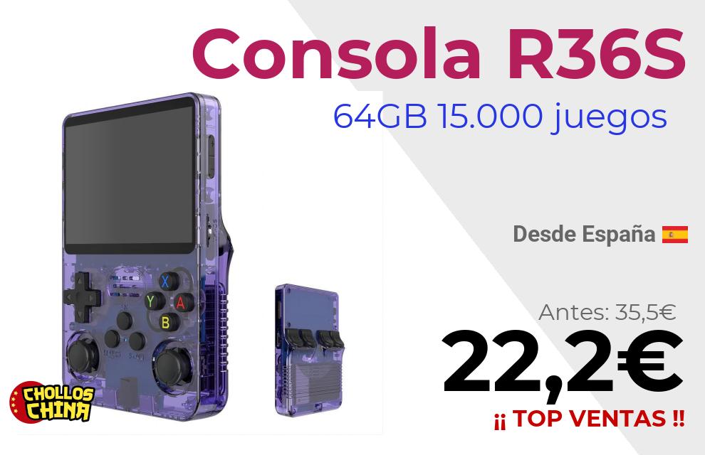 Consola portátil Retro R36S 64GB por 22,2€