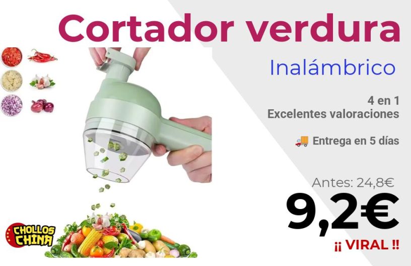 Cortador de verduras eléctrico 4 en 1 por 9,2€