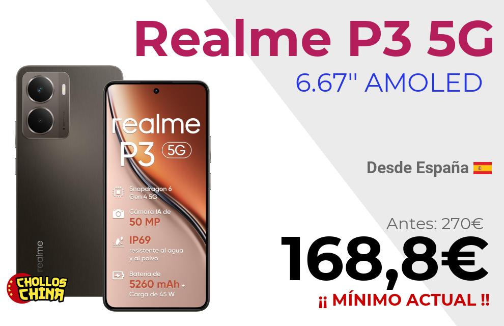 Realme P3 5G 6GB 128GB por 168,8€