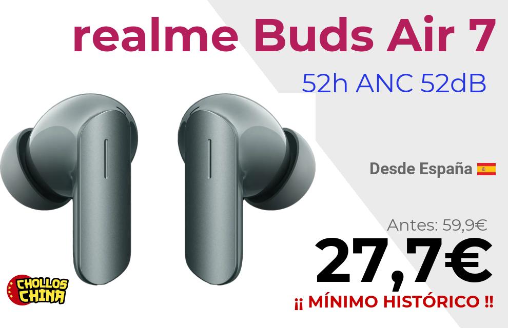 Auriculares realme Buds Air 7 por 27,7€