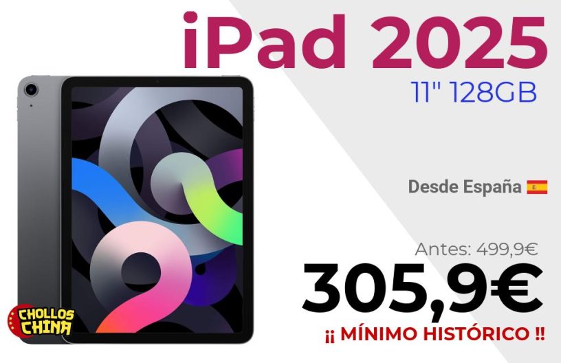Apple iPad 2025 11ª Gen 128GB por 305,9€
