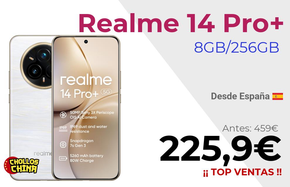 Realme 14 Pro+ 5G 8GB/256GB por 225,9€