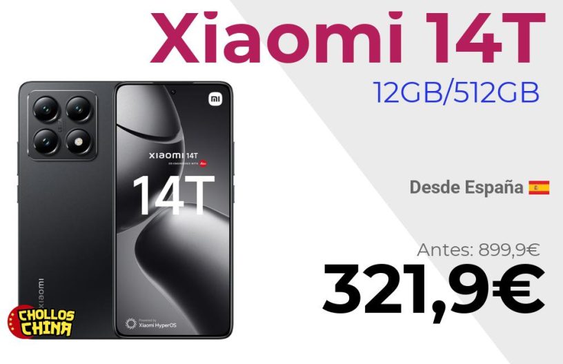 Xiaomi 14T 12GB/512GB por 321,9€
