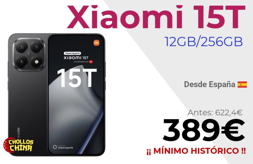 Xiaomi 15T 12GB/256GB por 389€