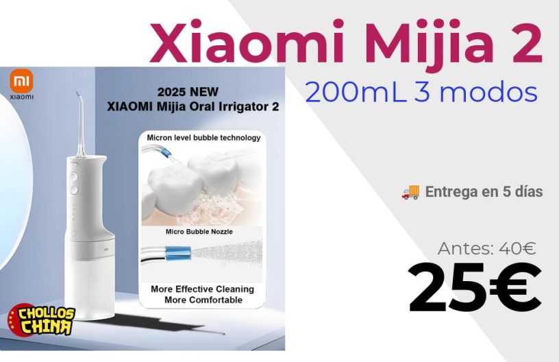 Irrigador dental Xiaomi Mijia 2 por 25€