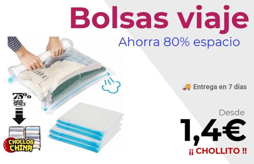 Bolsas compresión enrollables viaje por 1,4€