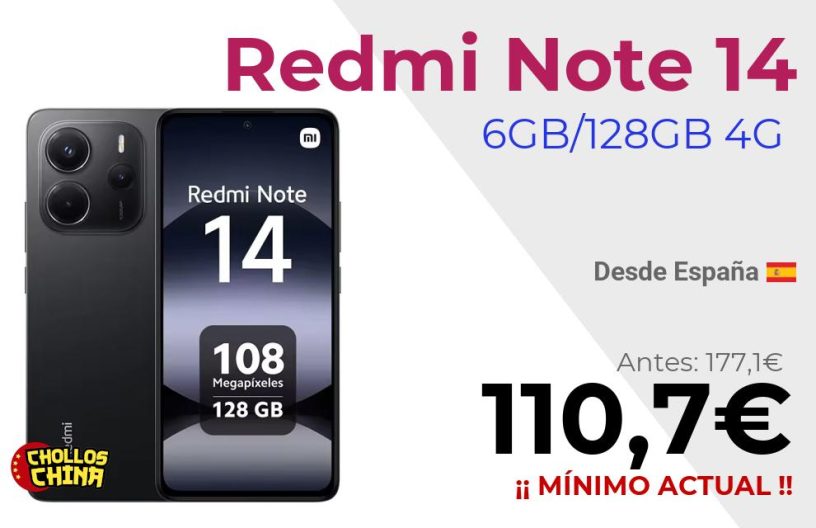 Redmi Note 14 4G 128GB por 110,7€