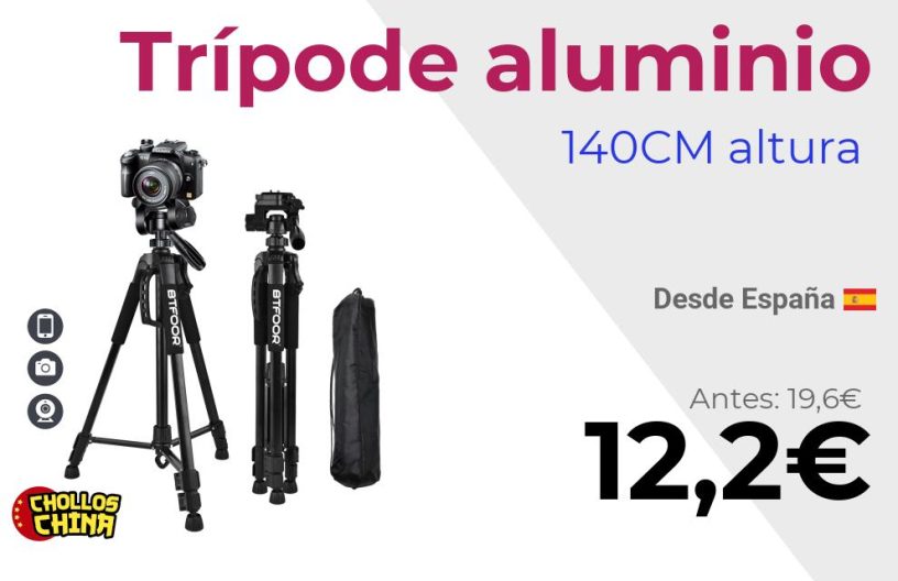 Trípode de viaje soporte aluminio por 12,2€
