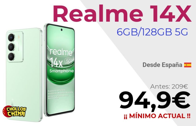 Realme 14X 8GB+256GB por 94,9€