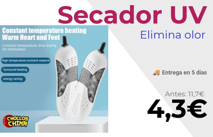 Secador de zapatos eléctrico UV por 4,3€