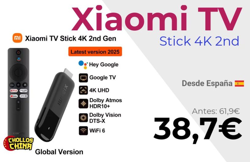 Xiaomi TV Stick 4K 2nd Gen por 38,7€