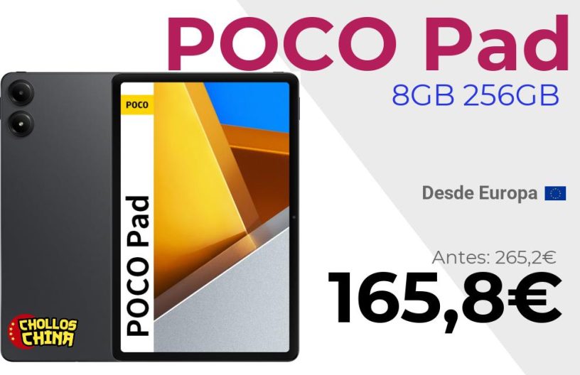 Tablet POCO Pad 8GB 256GB por 165,8€