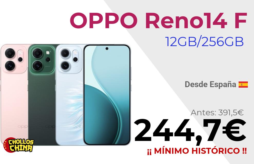 OPPO Reno14 F 5G 6000mAh 50MP por 244,7€