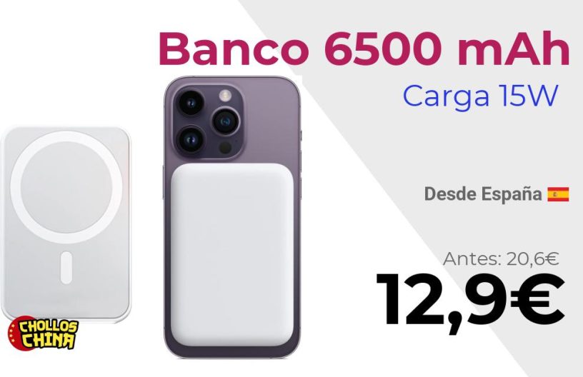 Banco de energía magnético 6500 mAh por 12,9€