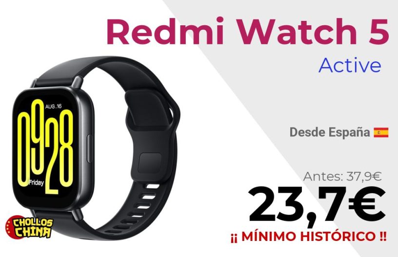 Reloj inteligente Redmi Watch 5 Active por 23,7€