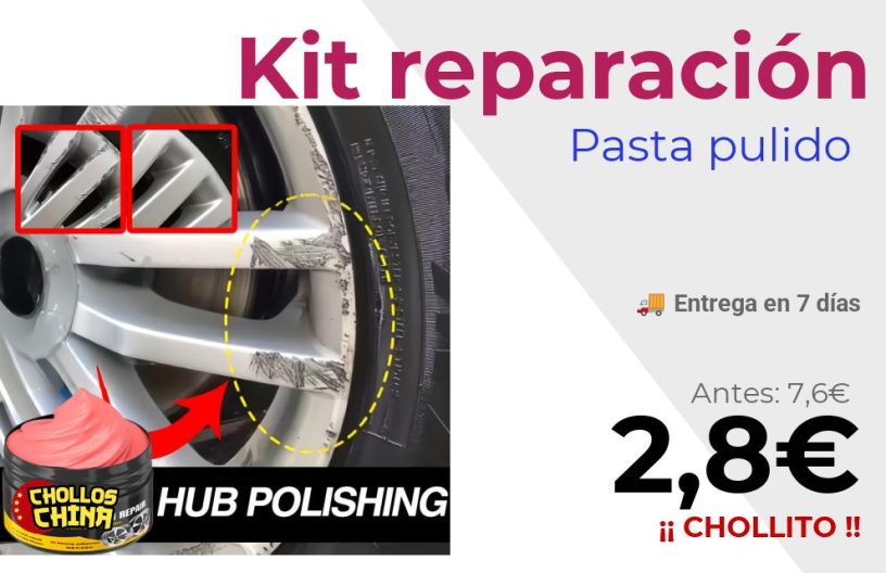 Kit reparación rayaduras ruedas automóvil por 2,8€