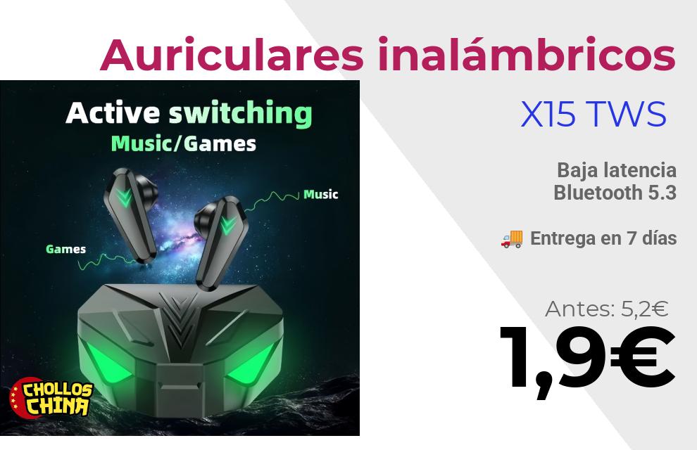 Auriculares inalámbricos X15 TWS por 1,9€