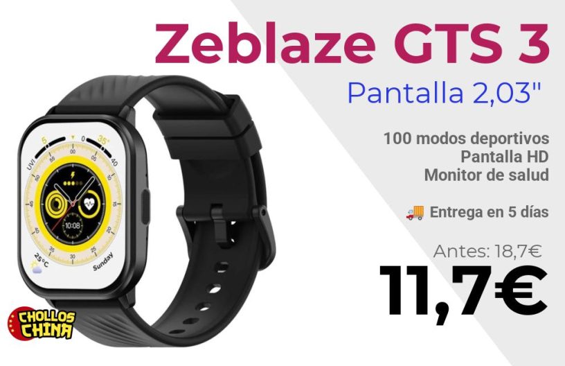 Reloj inteligente Zeblaze GTS 3 por 11,7€