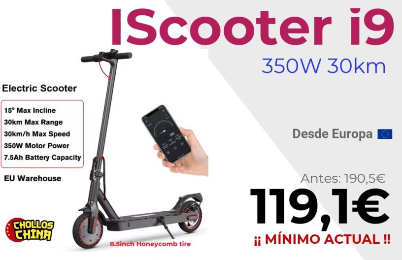 Patinete eléctrico IScooter i9 por 119,1€