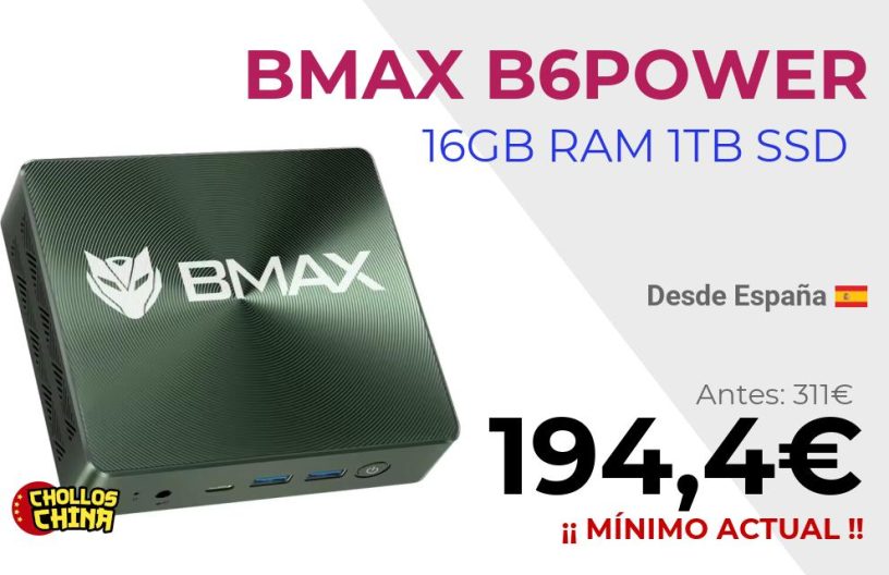 Mini PC BMAX B6POWER 16GB RAM 1TB SSD por 194,4€