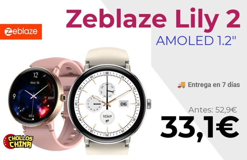 Reloj inteligente Zeblaze Lily 2 por 33,1€